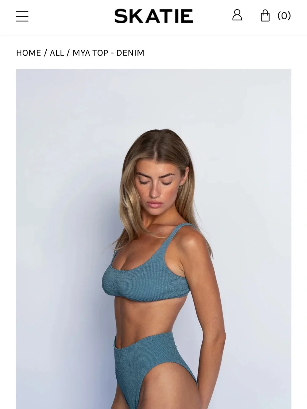 Skatie Red Mya Crinkle Bikini Top
